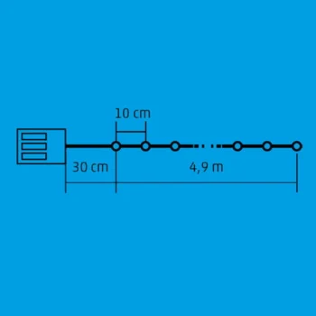 Home lampice za jelku sa 50 toplo belih mikro LED dioda ML50/WW-2